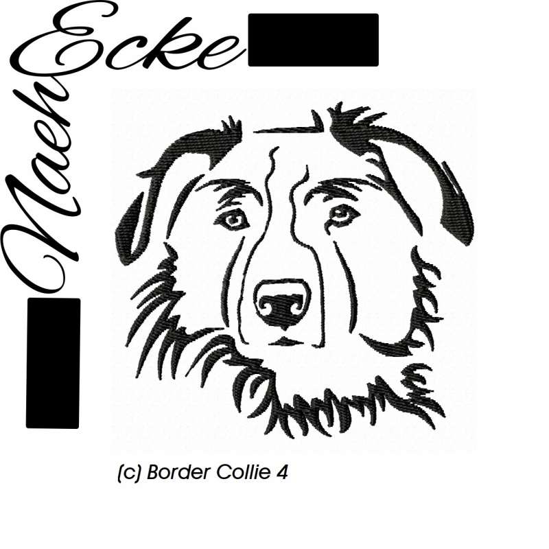 Embroidery Border Collie 4 10x10 