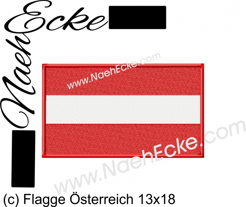 Stickdatei Flagge Österreich 13x18 cm
