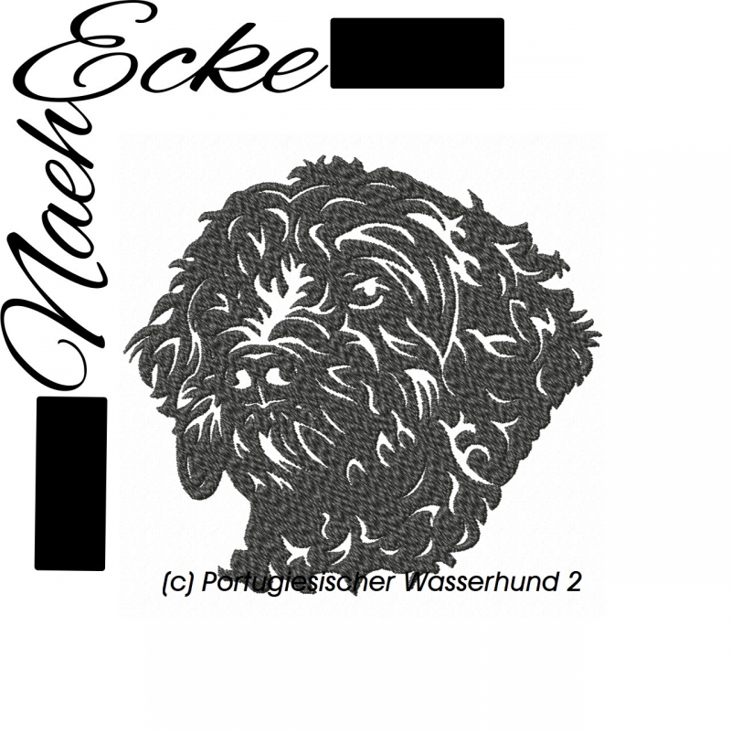 Embroidery portuguese water dog 2 5x7" 