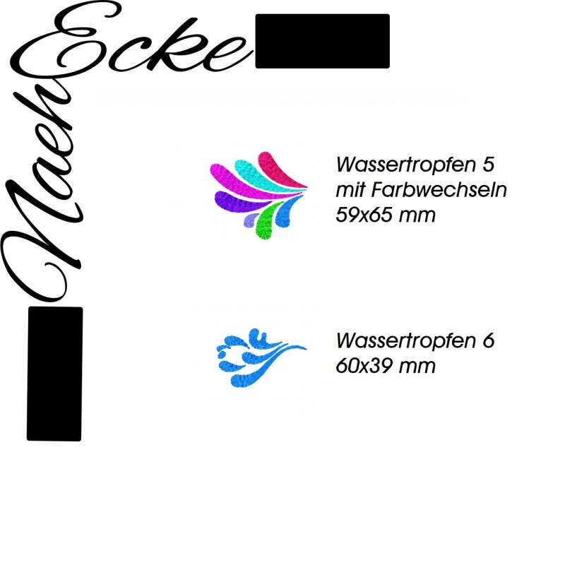 Stickdatei 2 Wassertropfen Nr. 5 + 6