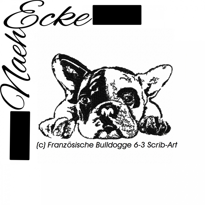 Embroidery French Bulldog 6-3 13x18