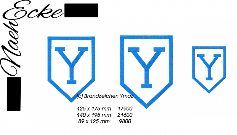 Stickdatei Brandzeichen Ymaz XXL Set