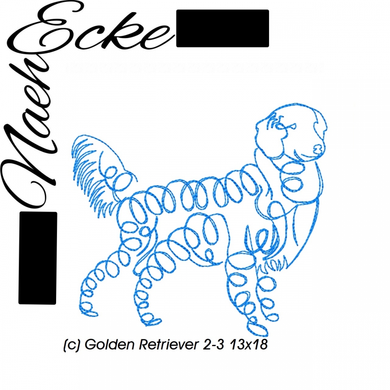 Stickdatei Golden Retriever Nr. 2-3 13x18