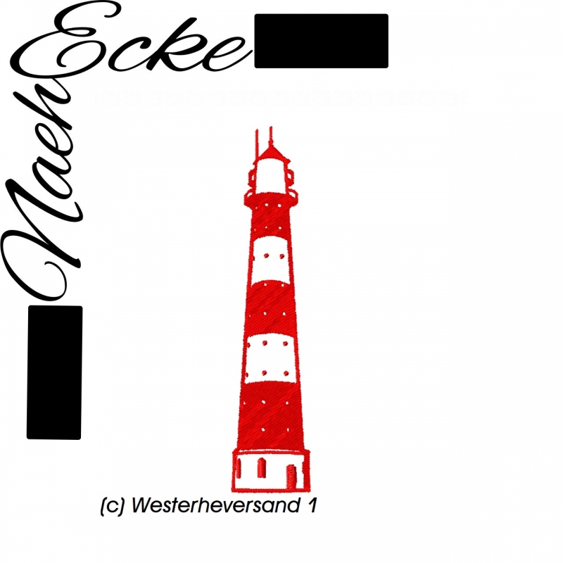 Stickdatei Leuchtturm Westerheversand 1 13x18