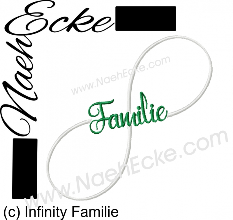 Stickdatei Unendlichkeit Infinity Familie 10x10