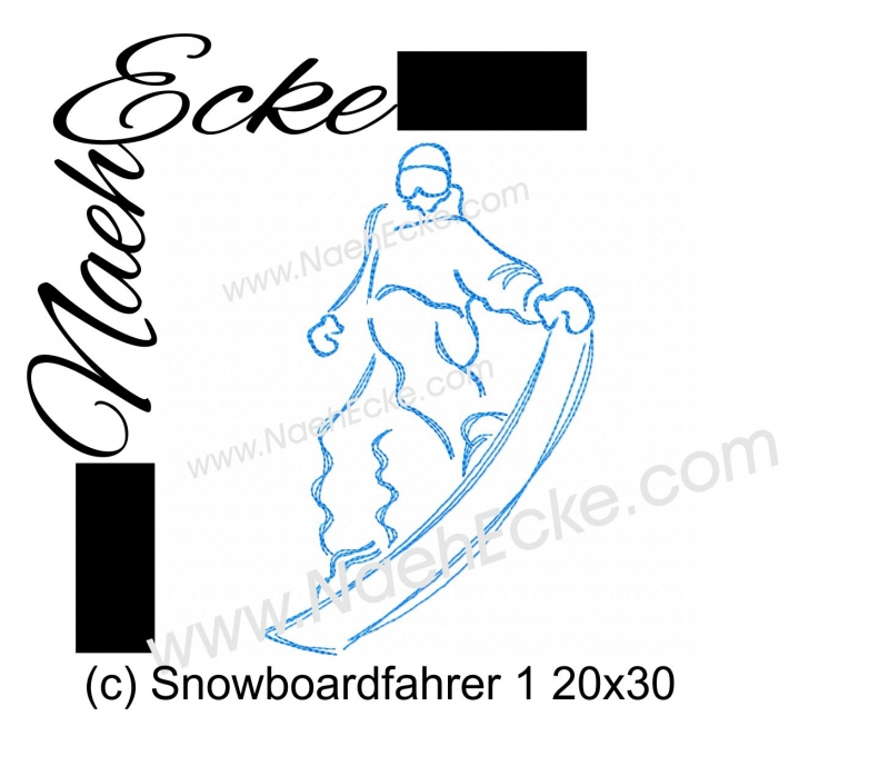 Stickdatei Snowboardfahrer 1 20x30