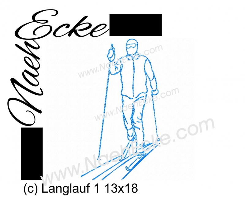 Stickdatei Langlauf 1 13x18