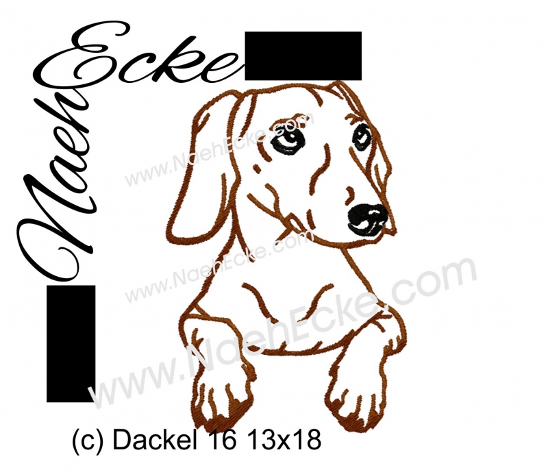 Stickdatei Dackel Nr. 16 13 x 18