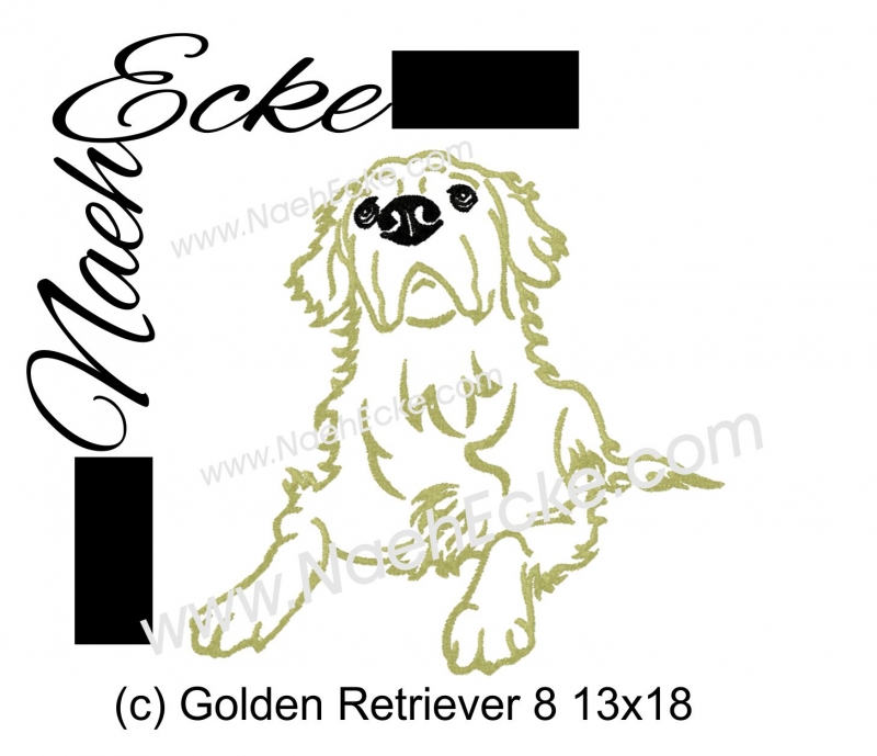 Embroidery Golden Retriever 8 5x7