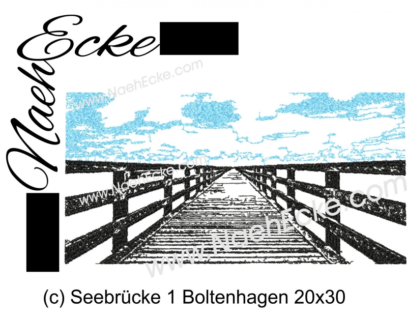 Stickdatei Seebrücke Boltenhagen 20x30
