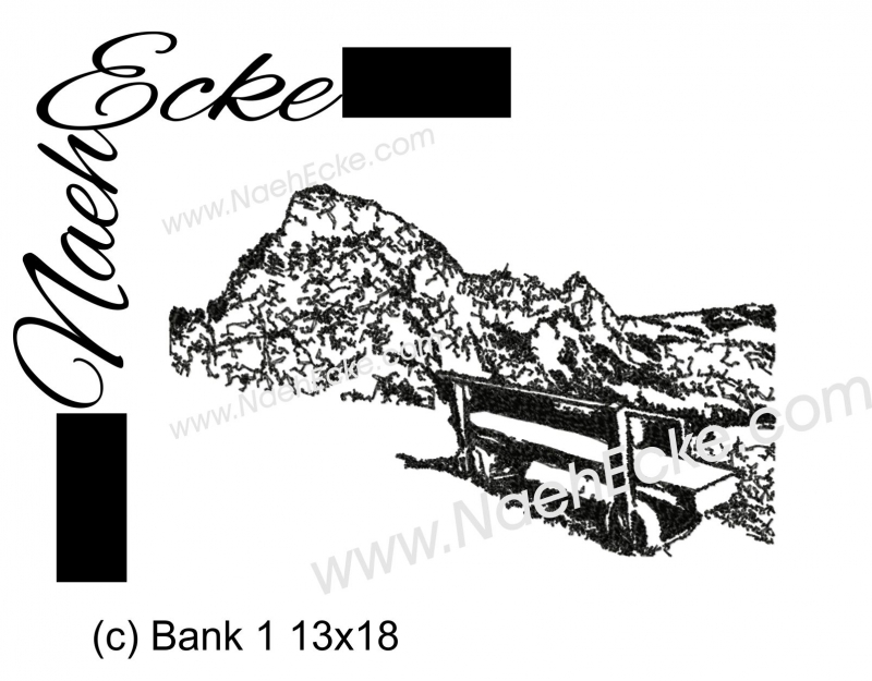 Stickdatei Bank 1 13x18 Scrib-Art