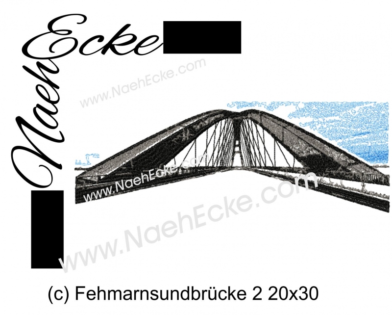 Embroidery Bridge FehmarnSundbrücke 2 11.81 x 7.87