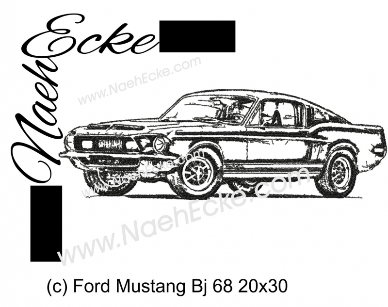 Stickdatei Mustang Bj 68 20x30