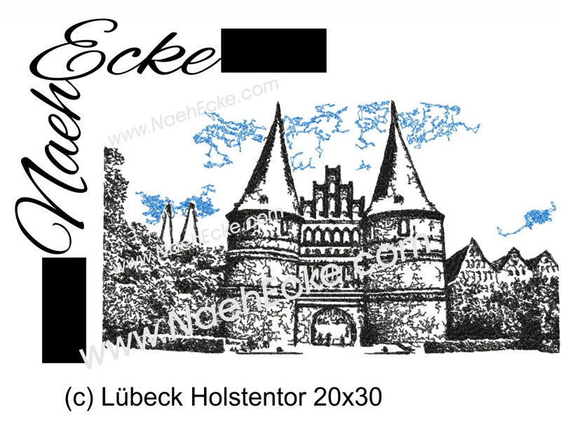 Stickdatei Lübeck Holstentor 20x30 Scrib-Art