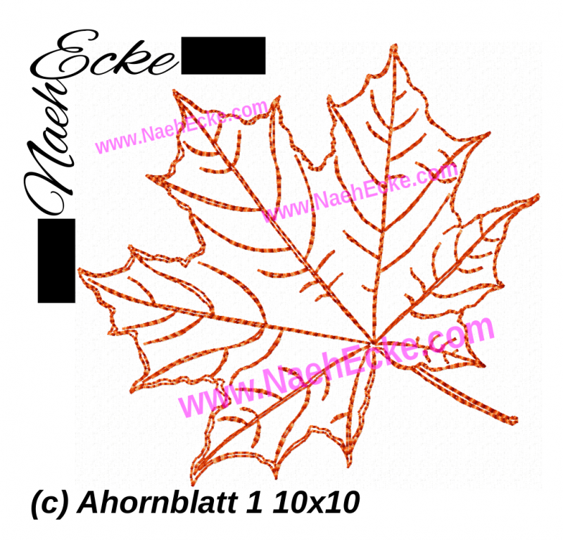 Stickdatei Ahornblatt 1 10x10