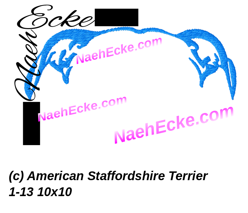 Stickdatei American Staffordshire Terrier 1-13 10x10