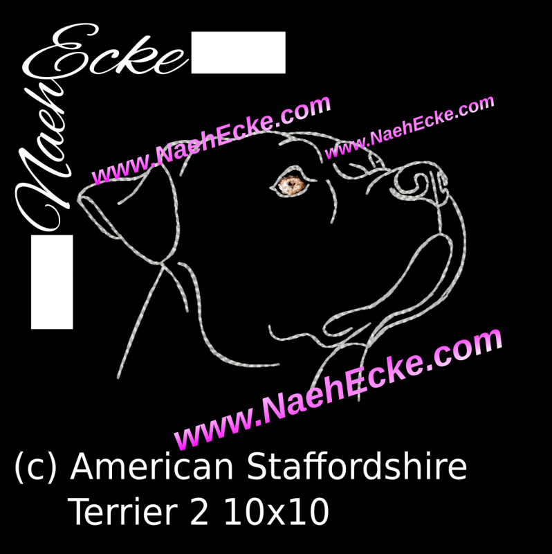 Stickdatei American Staffordshire Terrier 2 10x10