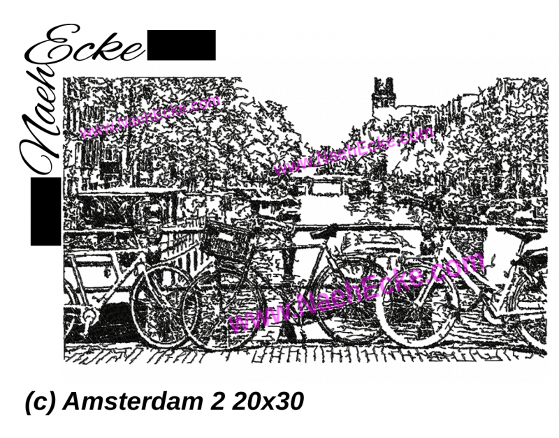 Stickdatei Amsterdam 2 20x30 / 18x30 / 20x28 Scrib-Art