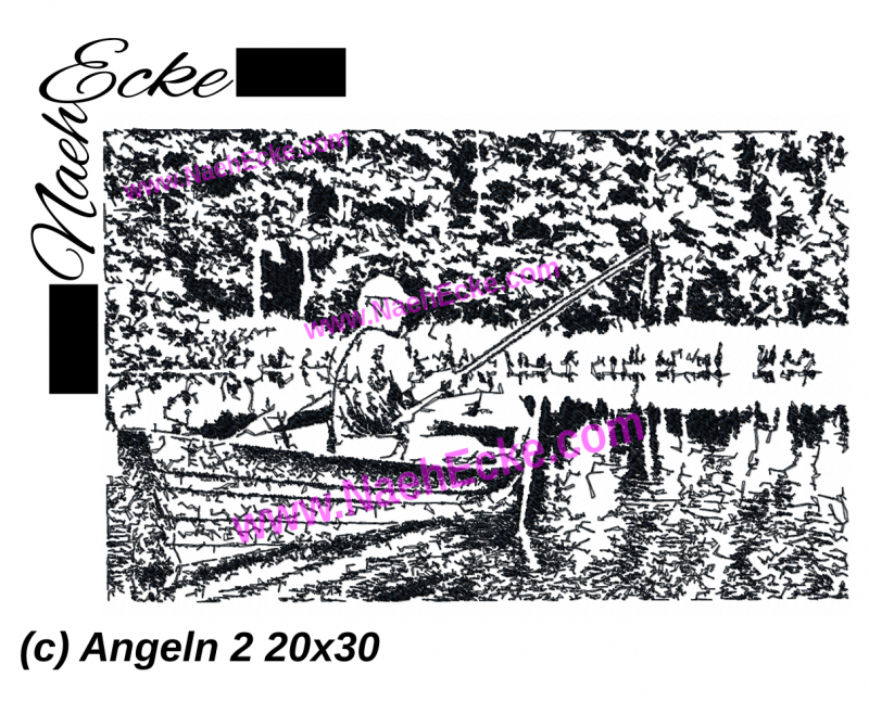 Stickdatei Angeln 2 18x30 / 20x28 / 20x30 Scrib-Art