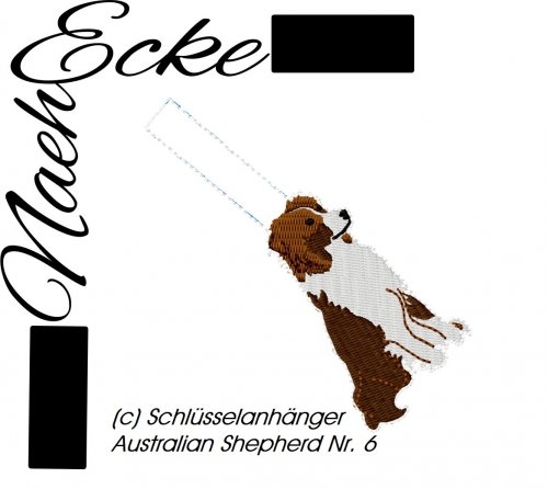 Stickdatei Australian Shepherd Nr. 6 ITH Schlüsselanhänger