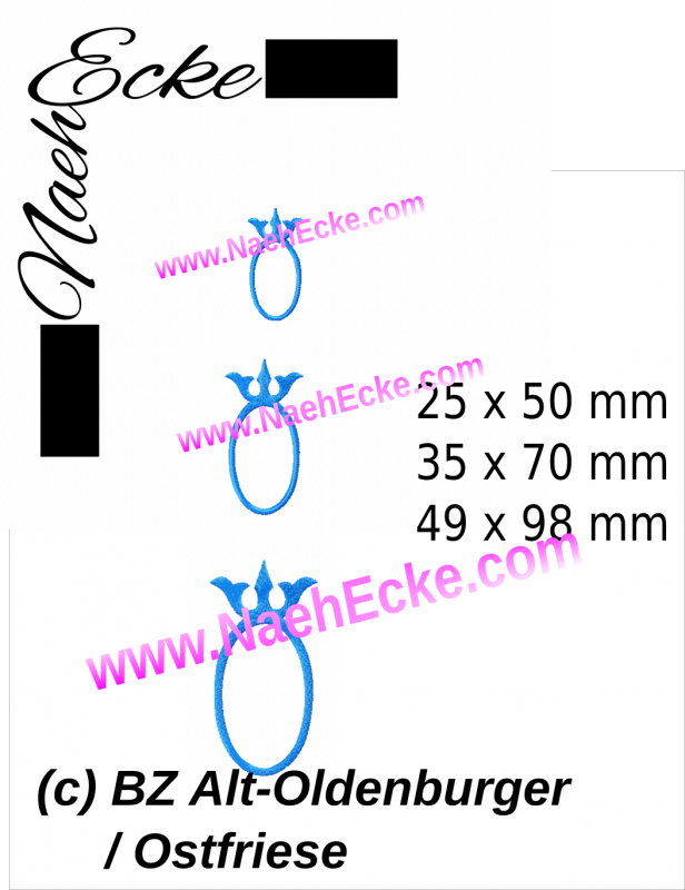 Stickdatei Brandzeichen Alt-Oldenburger / Ostfriese 10x10