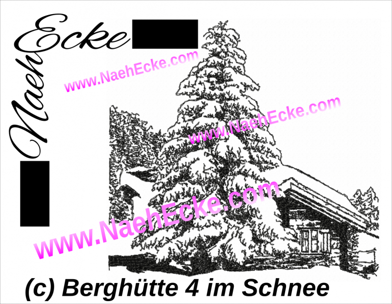 Stickdatei Berghütte 4 im Schnee Scrib-Art 20x30 / 20x28 / 20x20