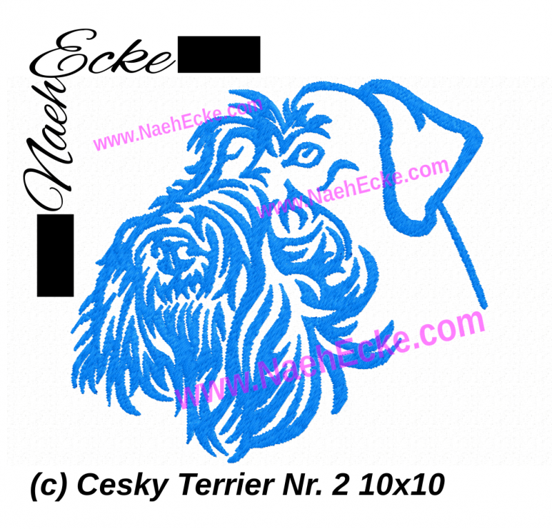embroidery Cesky Terrier 2 4x4