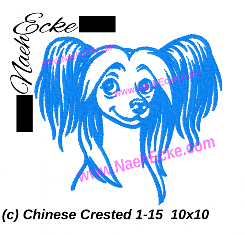Stickdatei Chinesischer Schopfhund 1-15 10x10
