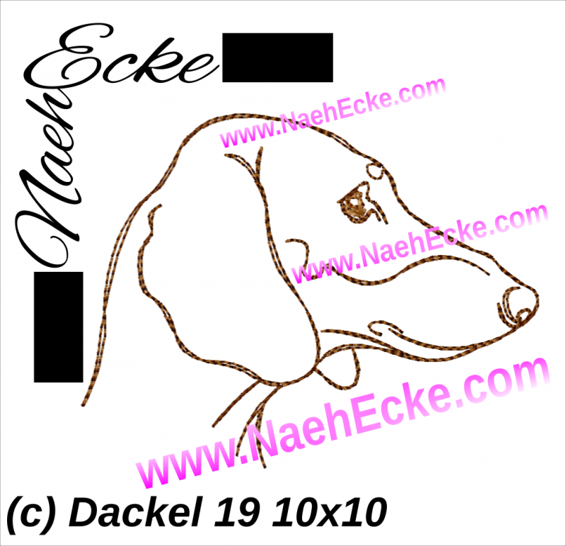 Embroidey Dachshund 19 4x4