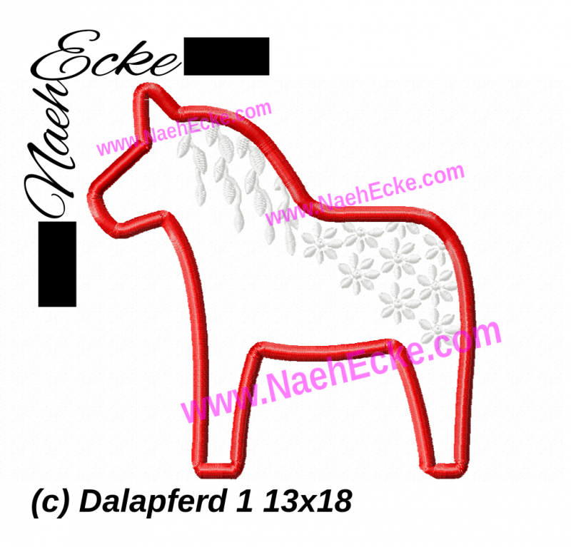 Embroidery Dala Horse 1 5x7