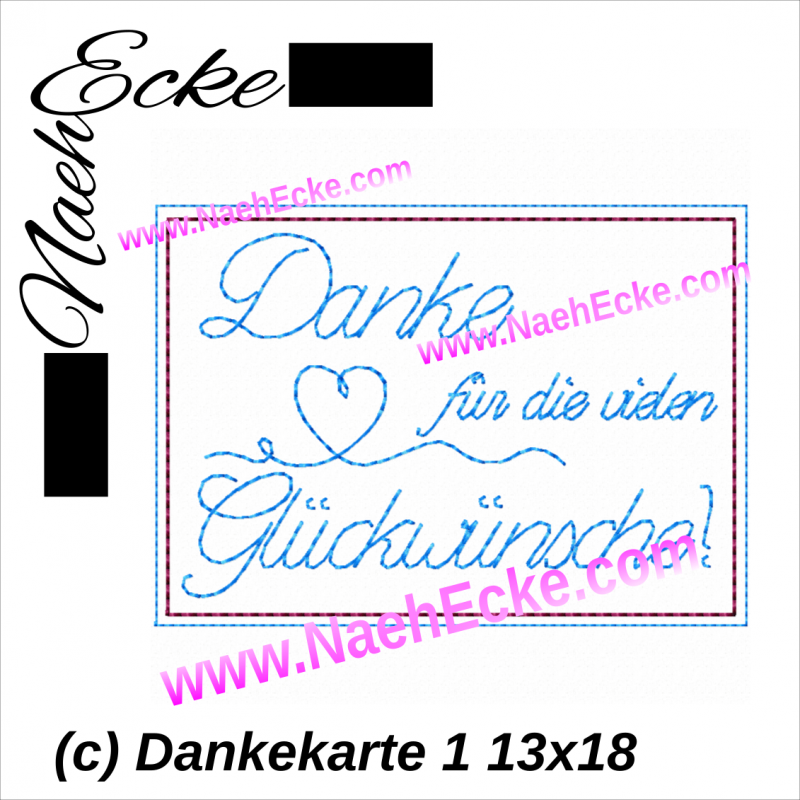 Embroidery Dankekarte Thank You Card 5x7