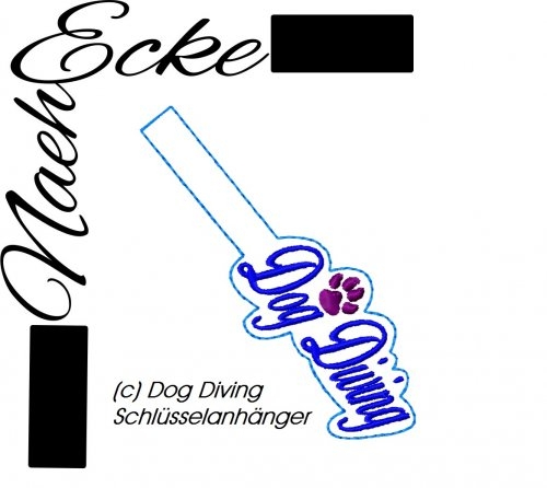 Stickdatei Dog Diving 1 ITH Schlüsselanhänger 