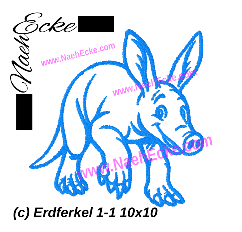 Stickdatei Erdferkel 1-15 10x10