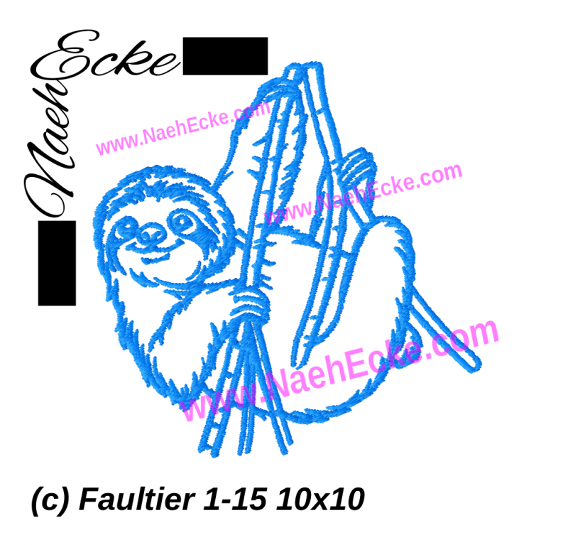 Stickdatei Faultier 1-15 10x10