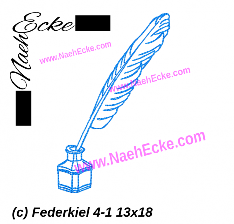 Stickdatei Federkiel 4-1 13x18 / 14x20