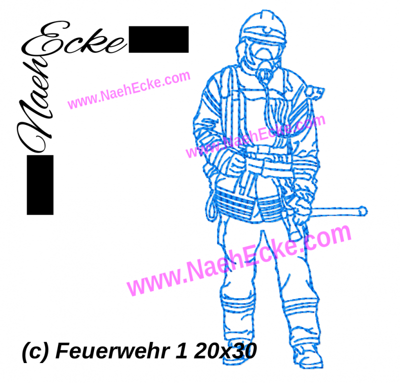 Stickdatei Feuerwehr 1 20x30 / 14x20 / 20x20 / 20x28 / 18x30