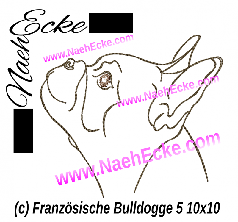 Stickdatei Französische Bulldogge Nr. 5 10x10