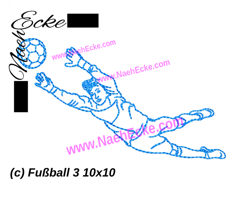 Stickdatei Fußball 3 10x10