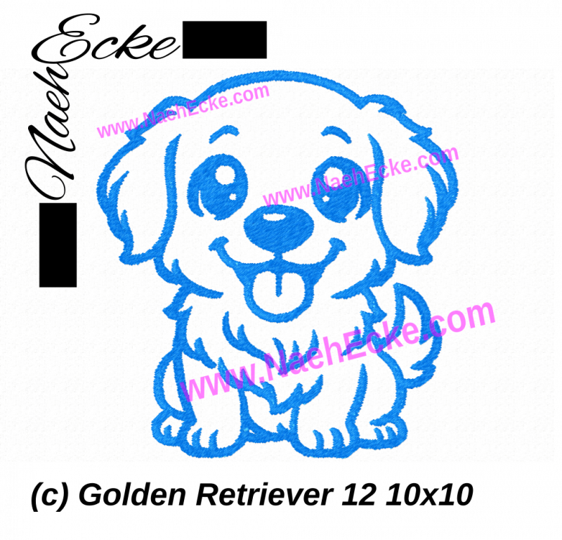 Stickdatei Golden Retriever 12 10x10