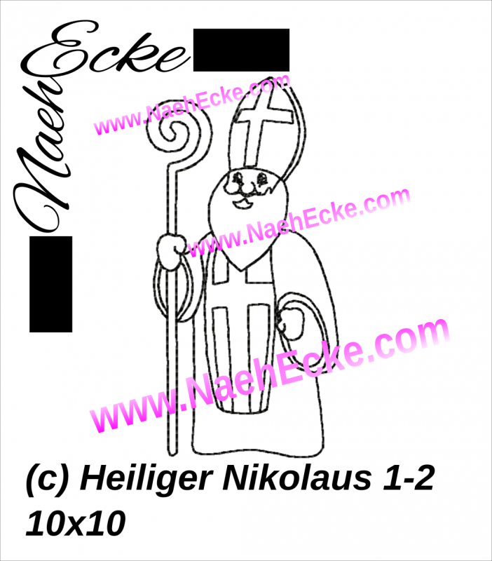 Stickdatei Heiliger St. Nikolaus 1-2 10x10