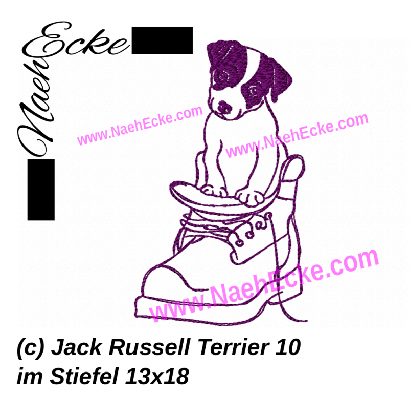 Stickdatei Jack Russell Terrier 10 im Stiefel 13x18