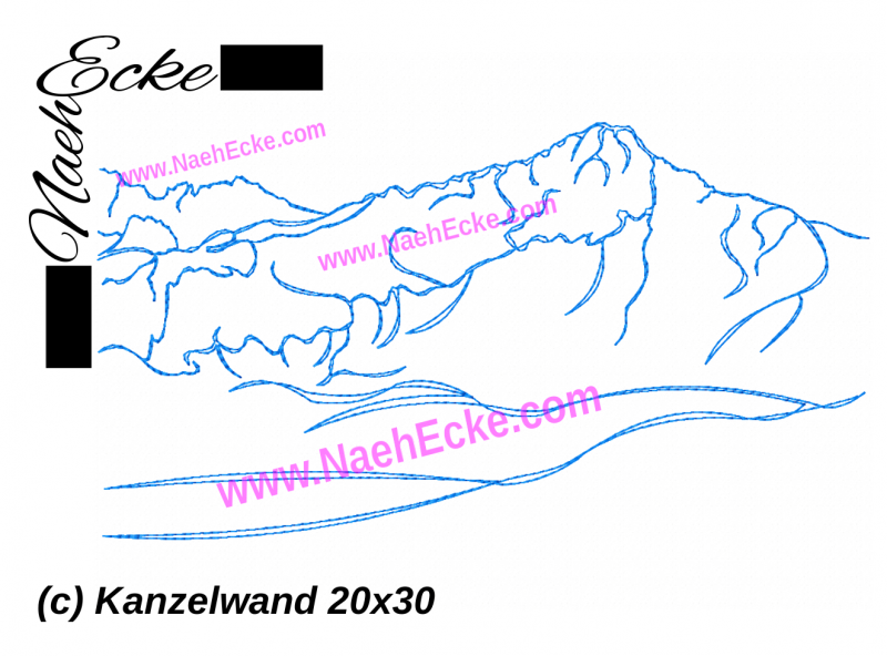 Stickdatei Kanzelwand / Warmatsgundkopf 20x30