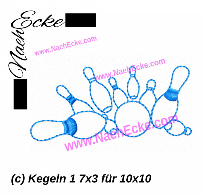 Stickdatei Kegeln 1 7x3 für 10x10