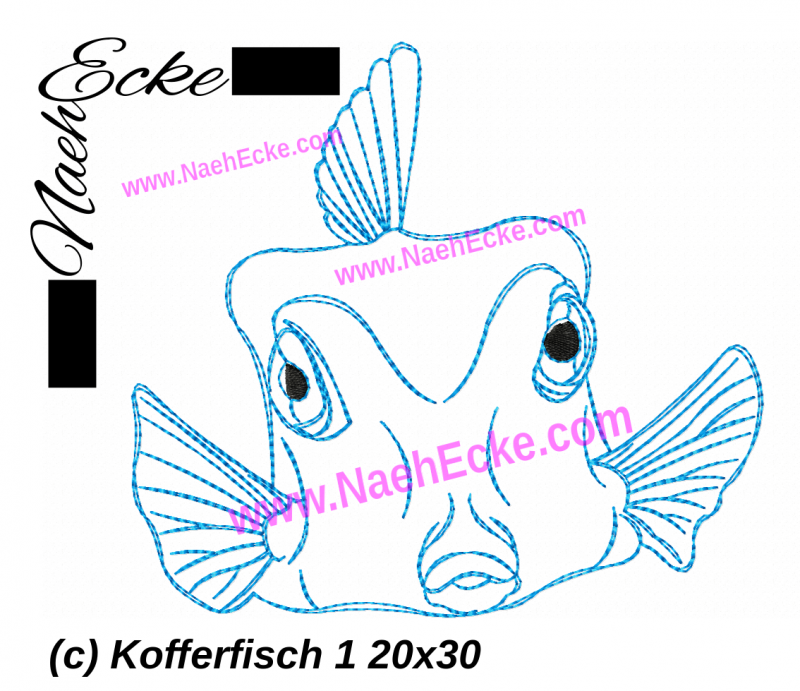 Embroidery Boxfish 1  11.81 x 7.87