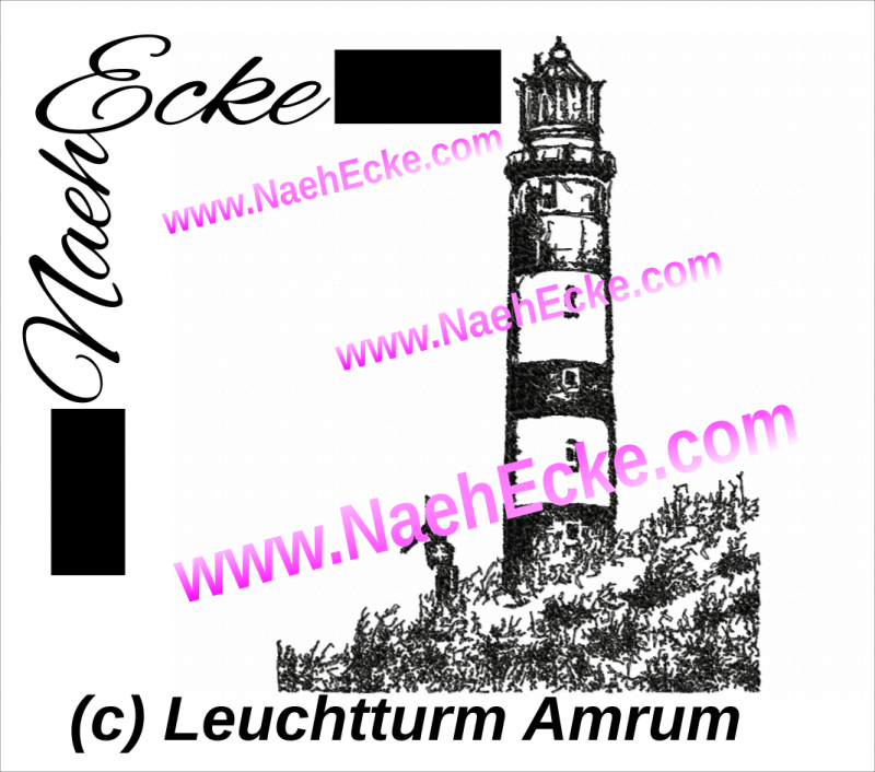 Stickdatei Leuchtturm Amrum 20x20 / 20x28 / 20x30 Scrib-Art