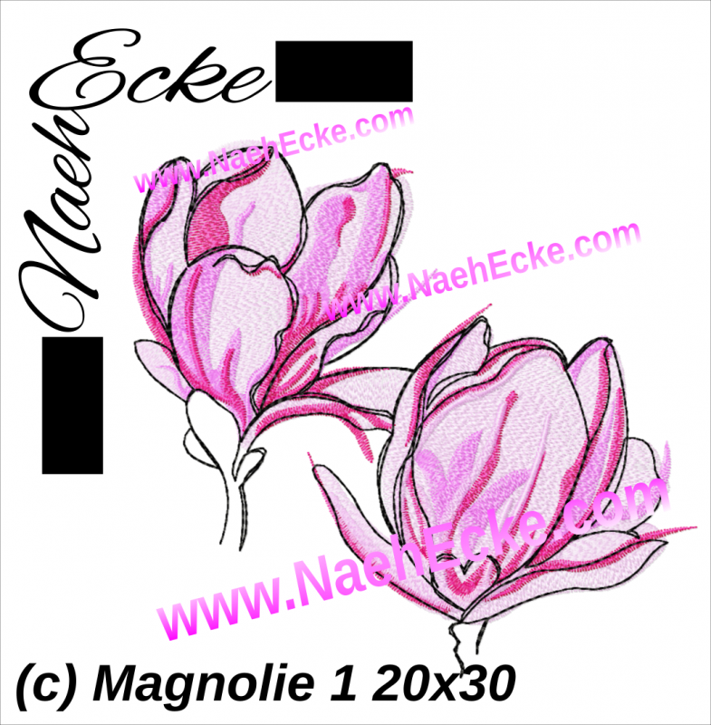 Embroidery Magnolia 1 11.81 x 7.87