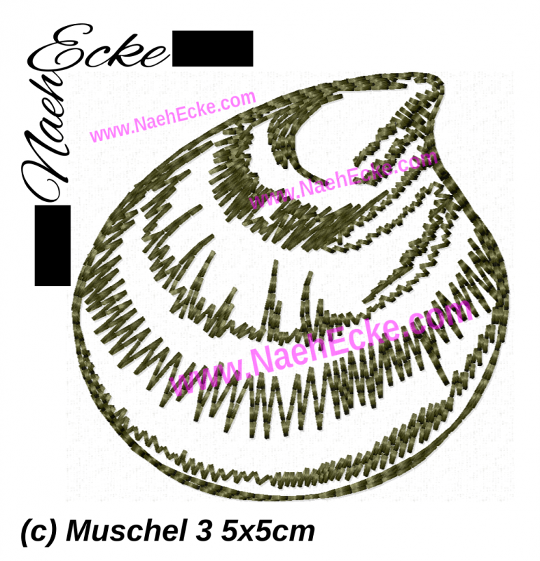 Stickdatei Muschel 3 Mini 5x5 cm