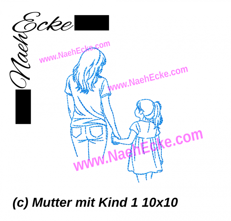 Stickdatei Mutter mit Kind 1 10x10