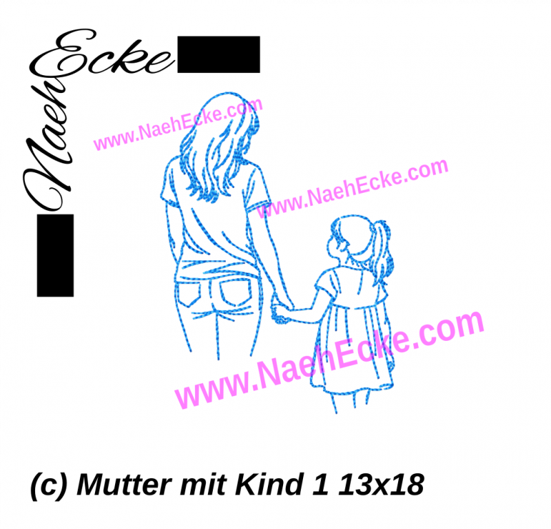 Stickdatei Mutter mit Kind 1 13x18 / 14x20
