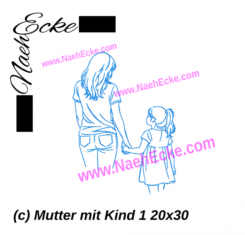 Stickdatei Mutter mit Kind 1 20x20 / 18x30 / 30x20